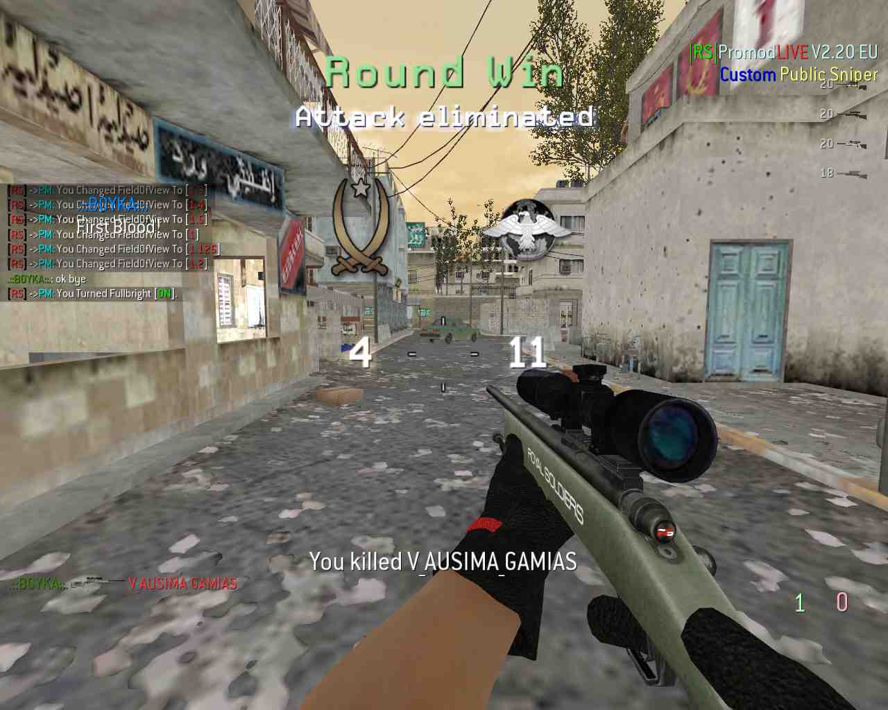 GamwThnXrist, mp_strike, |RS|Sniper Only Promod - Round: 7/20