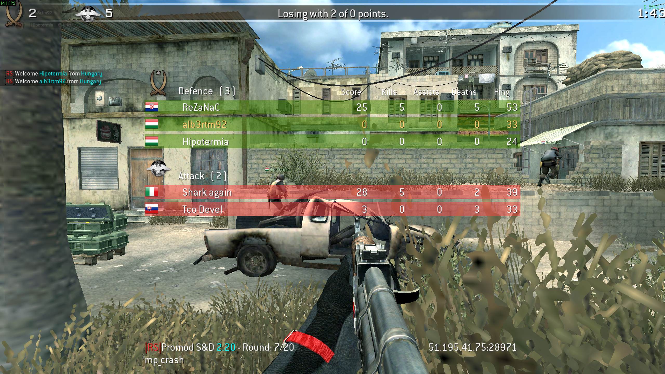 alb3rtm92, mp_crash, |RS|Promod S&D 2.20 - Round: 10/20