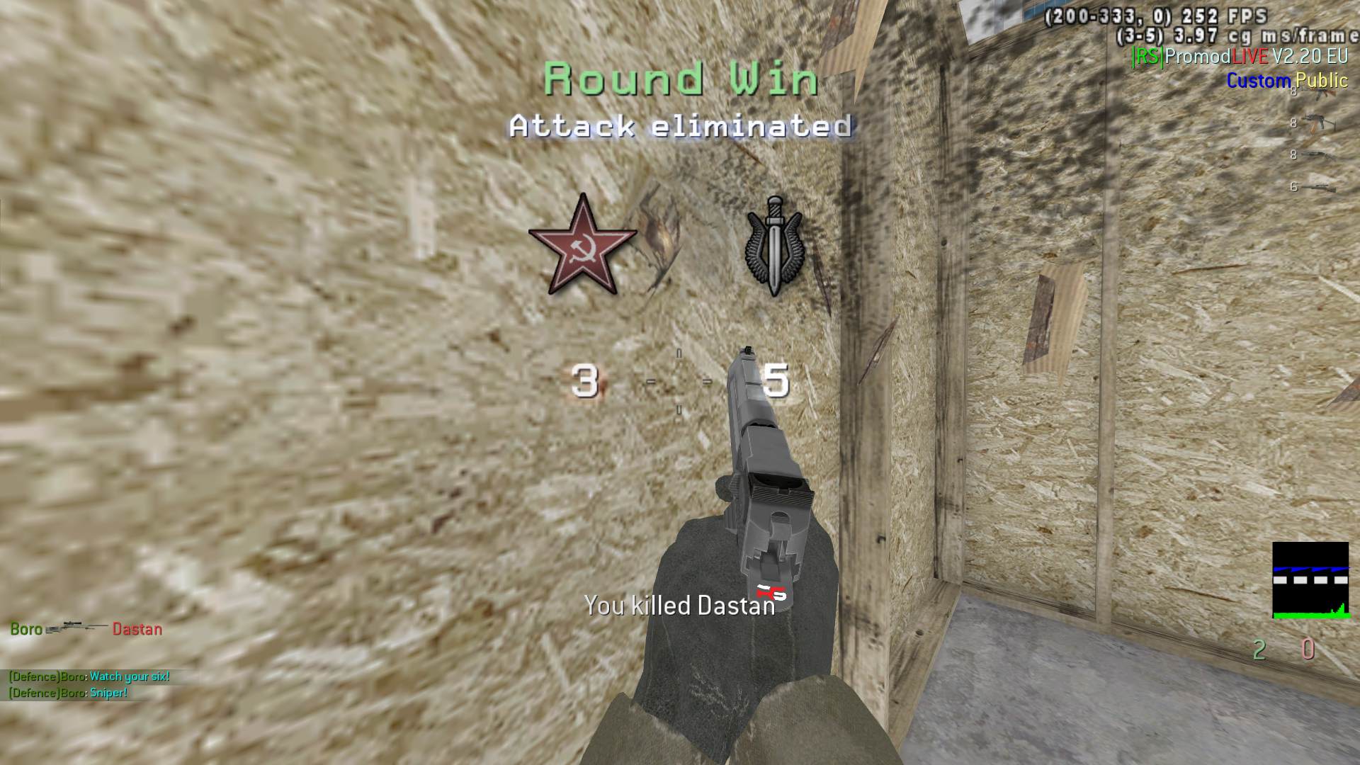 Boro, mp_killhouse, |RS|Promod S&D 2.20 - Round: 12/20