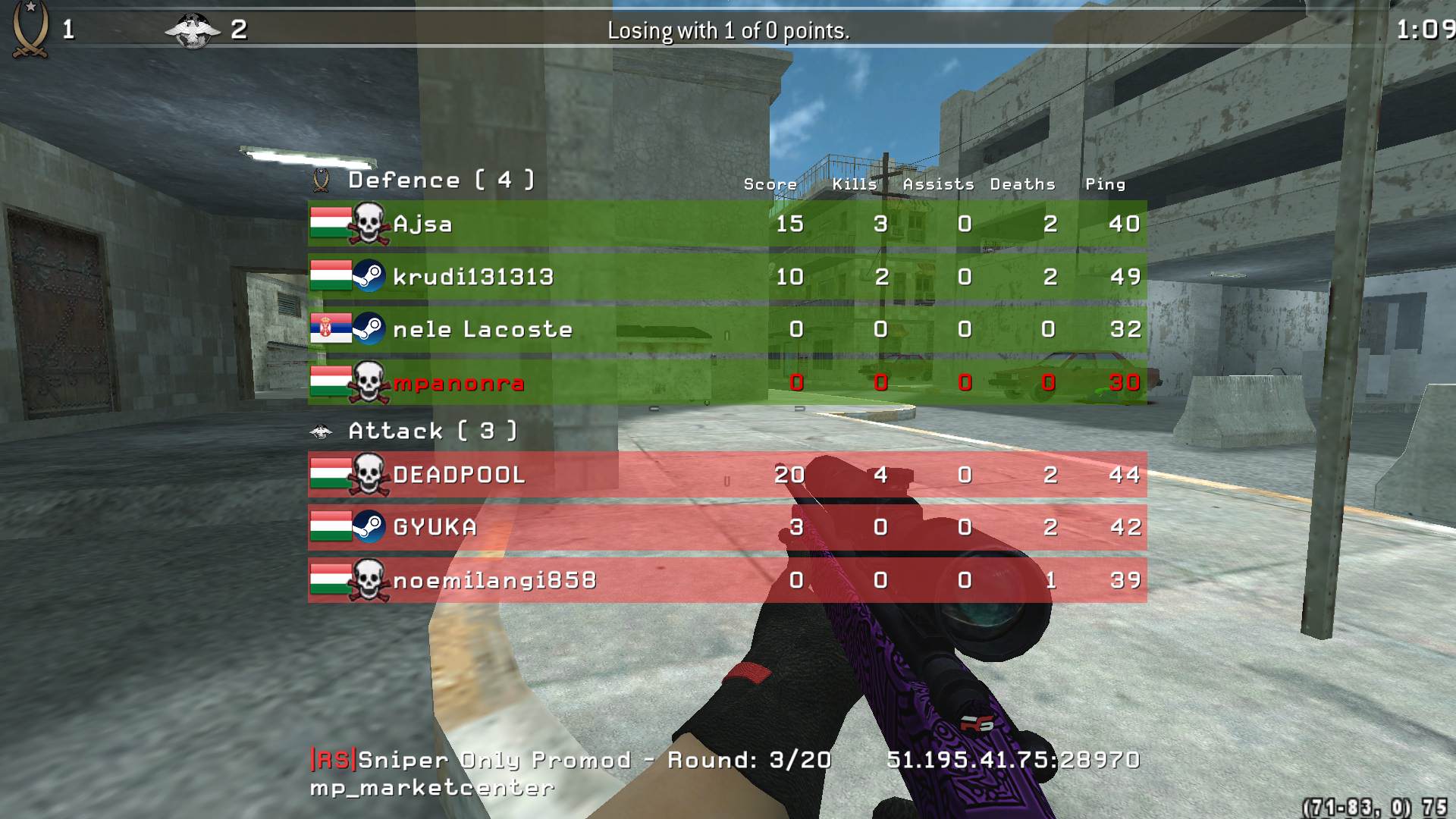 mpanonra, mp_marketcenter, |RS|Sniper Only Promod - Round: 12/20