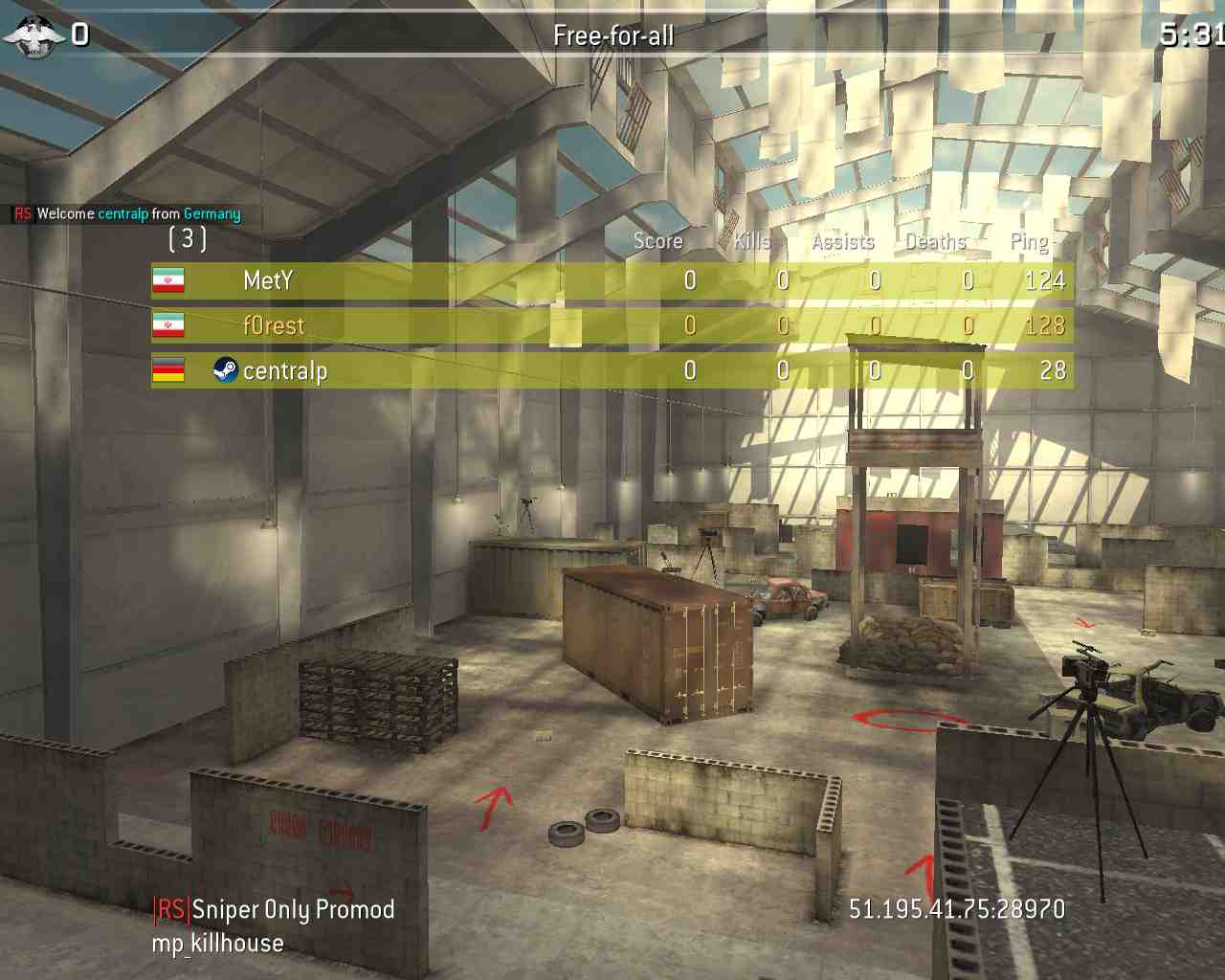 f0rest, mp_killhouse, |RS|Sniper Only Promod - Round: 15/20