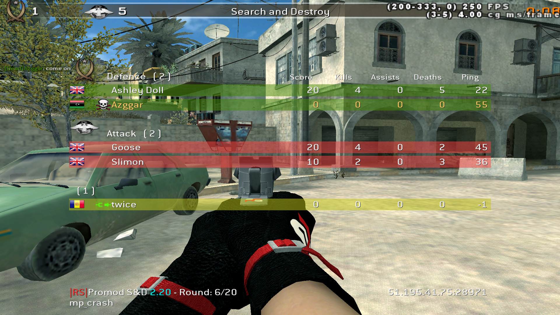 Azggar, mp_crash, |RS|Promod S&D 2.20 - Round: 19/20